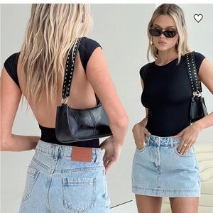 Black OLight Blue Denim Skort